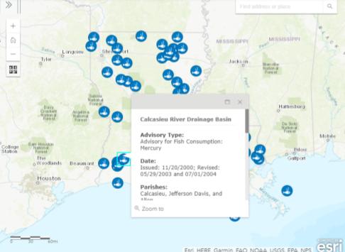 Where Not to Fish and Swim in Louisiana – Map
