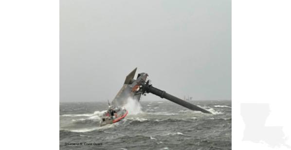 Capsized Seacor Power approximately 8 miles south of Grand Isle, Louisiana