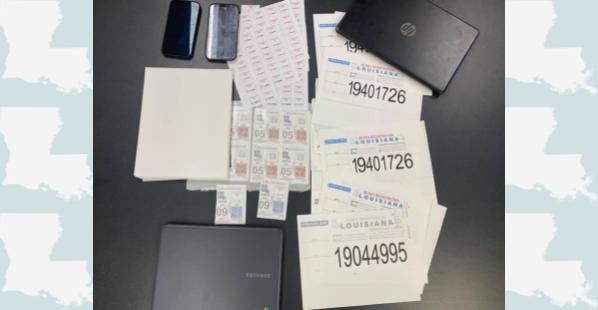 Fraudulent Louisiana Inspection Stickers, Temp License Plates