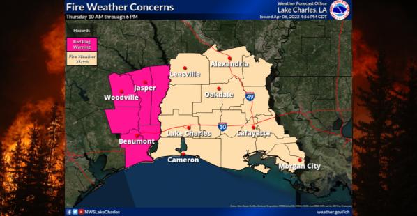 Fire Weather Watch Issued for Southwest Louisiana