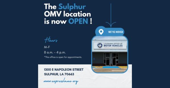 New Sulphur OMV Field Office Now Open at New Location