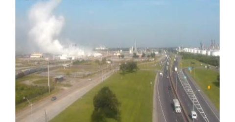 Smoke from a fire at Biolab in Westlake, Louisiana