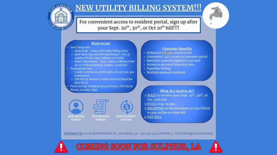 Sulphur Set to Launch New Utility Payment Portal With Modern Features This Fall