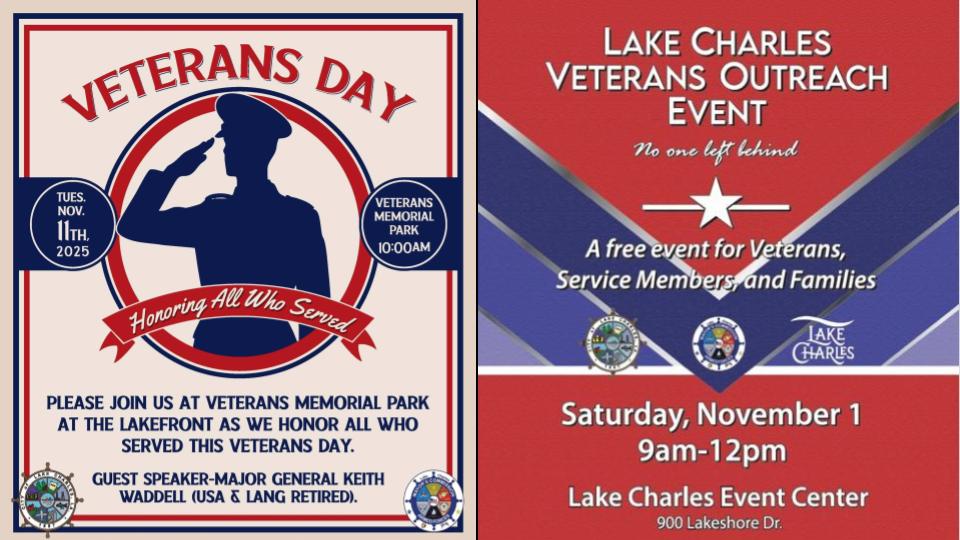Lake Charles Announces Veterans Day 2025 Event Schedule With Guest Speaker